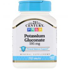 21st Century, Potassiumluconate, 595, 110 Tablets